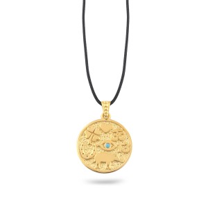 Lucky Charm 7 symbols on silver 925 goldplated chain Γούρι 