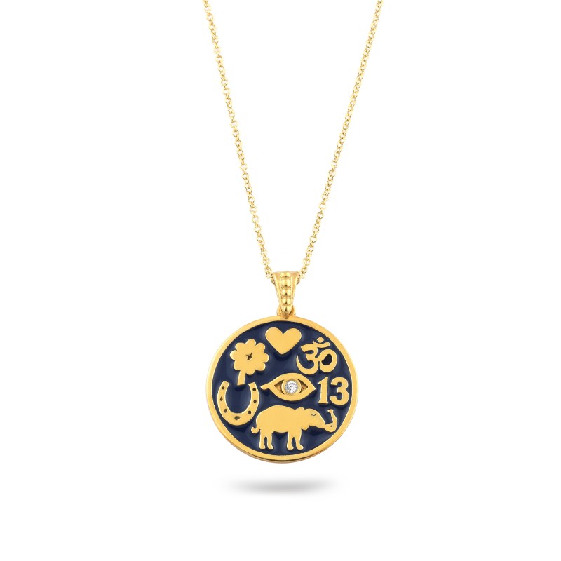 Lucky Charm 7 symbols on silver 925 goldplated chain Lucky Charm 7 symbols on silver 925 goldplated chain