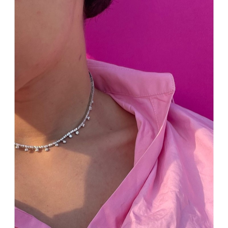 Choker - Κολιέ 925 Ασήμι με Ζιργκόν Choker - Κολιέ 925 Ασήμι με Ζιργκόν