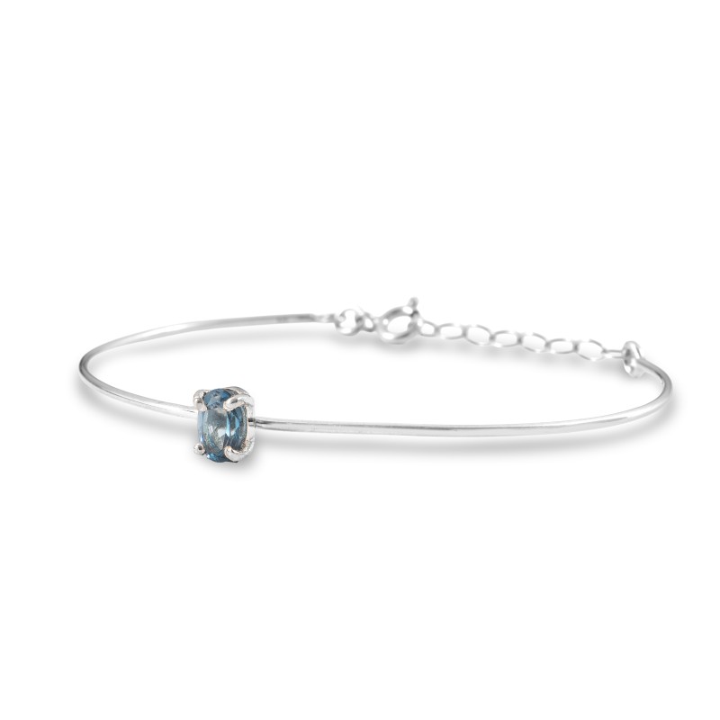 Gemma Collection Bangle σε Aσήμι 925 με London Blue Topaz
