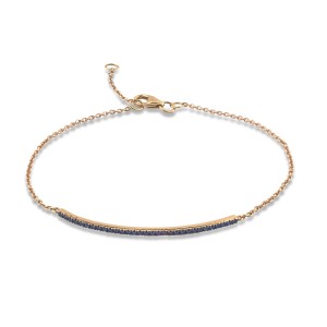 Pink 18k Gold Bar Bracelet with Saphire