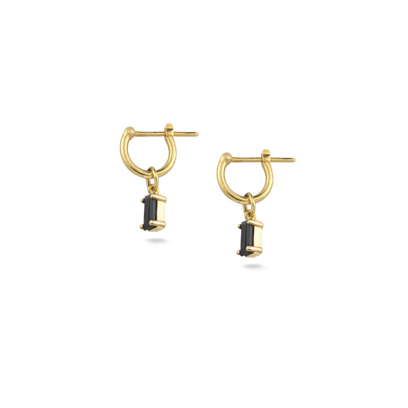 Σκουλαρίκι κρίκος με στοιχείο  Gemma σε χρυσό Κ14  ΄η σε ασήμι 925΄΄ Σκουλαρίκι κρίκος με στοιχείο  Gemma σε χρυσό Κ14  ΄η σε ασήμι 925΄΄