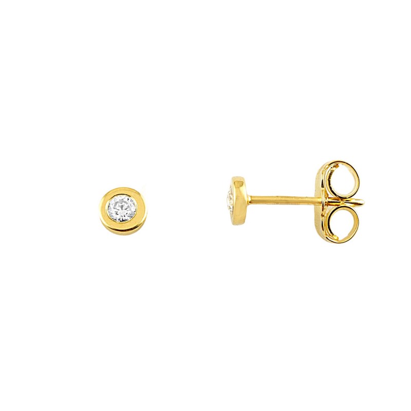 Round Drops, Χρυσά Σκουλαρίκια K14 με διαμάντια  Round Drops, Χρυσά Σκουλαρίκια K14 με διαμάντια