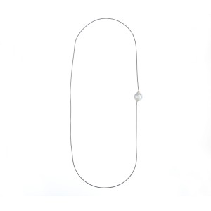 Pearl Collection Necklace Long, oxidized Silver 925 chain with baroque pearl