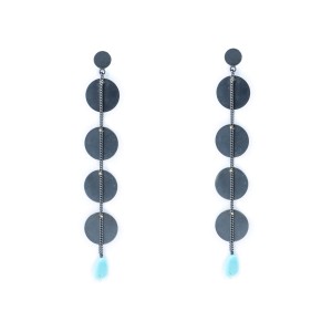 Flouria Collection Earrings with oxidized Silver 925 Flouria, turqoise and oxidized Silver 925 chains