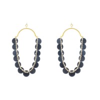 Flouria Collection Earrings with 13 Small oxidized Silver 925 Flouria and Gold K10 chains