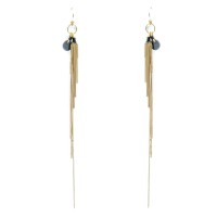 Chain Collection Earrings, Gold K10 long chains Chain Collection Earrings, Gold K10 long chains