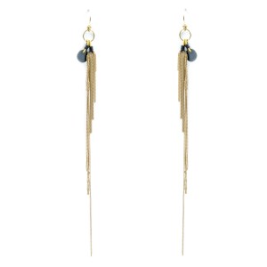 Chain Collection Earrings, Gold K10 long chains