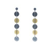 Flouria Collection Earrings with brass & oxidized Silver 925 Flouria and oxidized Silver 925 chains Flouria Collection Earrings with brass & oxidized Silver 925 Flouria and oxidized Silver 925 chains