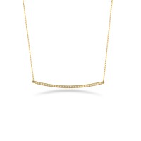 14k yellow gold necklace with  white diamonds 