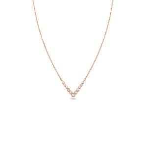 Κ18 Rose-Gold Necklace with Diamonds 