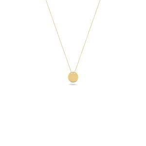 14k Gold Circle Necklace with a Turquoise Stone , (medium size)
