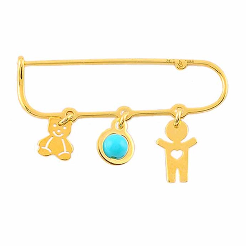 Παραμάνα κ14  με κρεμαστες παραστάσεις από αρκουδάκι , παιδάκι και τυρκουάζ .