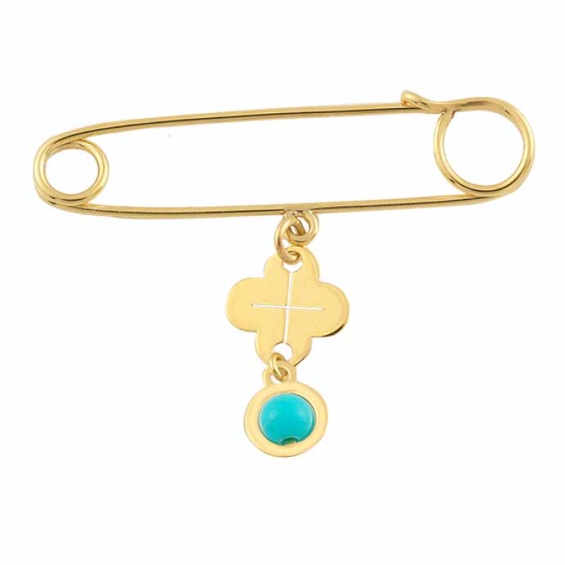 Παραμάνα κ14  με κρεμαστο σταυρουδάκι και ματάκι τυρκουάζ Παραμάνα κ14  με κρεμαστο σταυρουδάκι και ματάκι τυρκουάζ