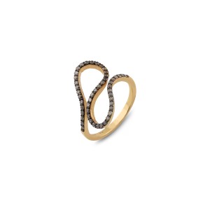 pavé collection Δαχτυλίδι ροζ χρυσό κ18 