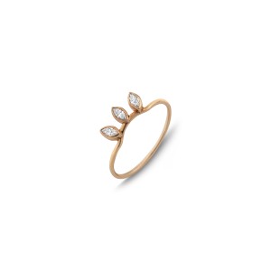 Δαχτυλίδι Κ14  Ρόζ Χρυσό με Διαμάντια