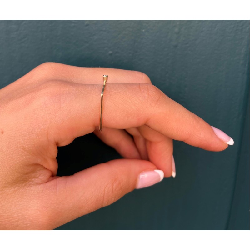 Τετράγωνο Δαχτυλίδι  Κ14 με Διαμάντι  Τετράγωνο Δαχτυλίδι  Κ14 με Διαμάντι