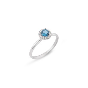 Δαχτυλίδι K14 με White Topaz και London Blue Topaz