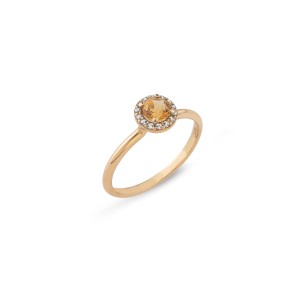 Δαχτυλίδι K14 με White Topaz και Citrine