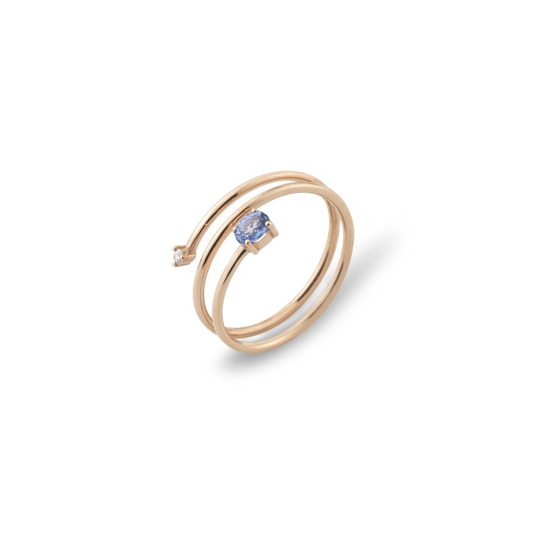 Δαχτυλίδι K18  με Διαμάντι και Ζαφείρι Δαχτυλίδι K18  με Διαμάντι και Ζαφείρι