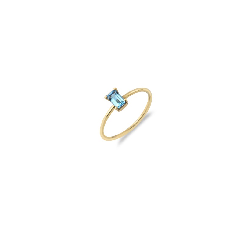 Gemma Collection δαχτυλίδι σε χρυσό K9 ΄η σε ασήμι 925, Blue Topaz