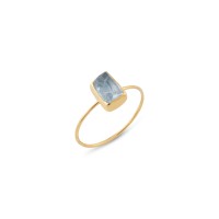 18k Handmade Gold Ring with Aquamarine