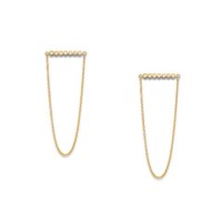 18k Yellow gold earrings with 0.06ct diamonds and black rhodium finish arround the diamonds