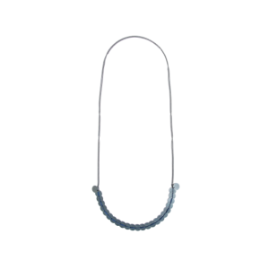 Flouria Long Necklace Snake with Mediuml oxidized Silver 925 flouria, blue cord  and oxidized Silver 925 chains