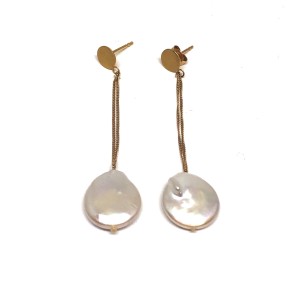 Pearl earrings with  k10 chain  Pearl earrings with  k10 chain