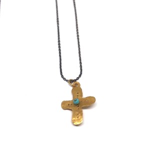 Tamata Collection Necklace, Gold K10 Cross Tama with Rhodanised Silver 925 chain or Gold K10 chain