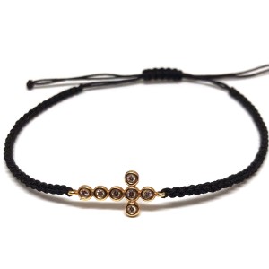 Χρυσό Βραχιόλι Σταυρός Κ14 με Διαμάντια. Χρυσό Βραχιόλι Σταυρός Κ14 με Διαμάντια.