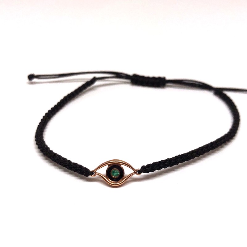 k14 gold eye  bracelet with emerald k14 gold eye  bracelet with emerald