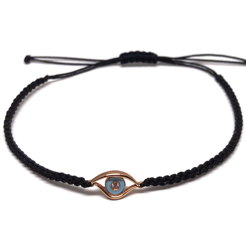 k14 gold eye  bracelet with white diamond  k14 gold eye  bracelet with white diamond