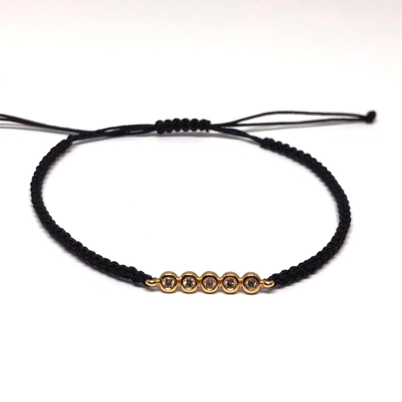 Χρυσό βραχιόλι μπάρα κ14 με λευκά διαμάντια