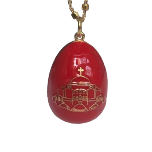 Agia Sofia Necklace with chain in 925 silver and red emerald Agia Sofia Necklace with chain in 925 silver and red emerald