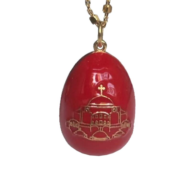 Agia Sofia Necklace with chain in 925 silver and red emerald Agia Sofia Necklace with chain in 925 silver and red emerald