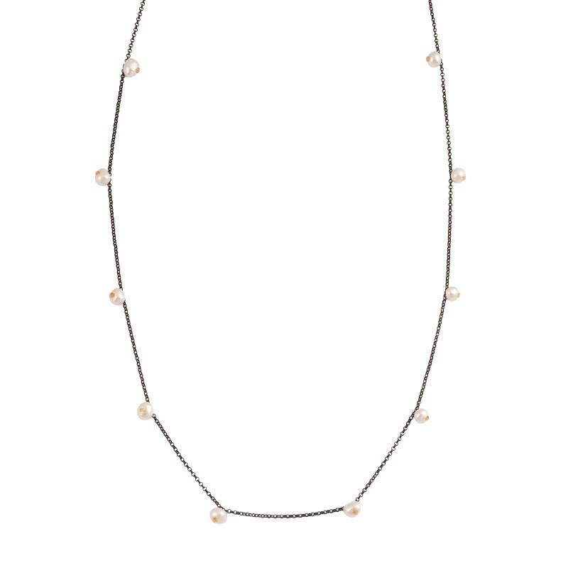 Modern 925 Silver Necklace with Pearls