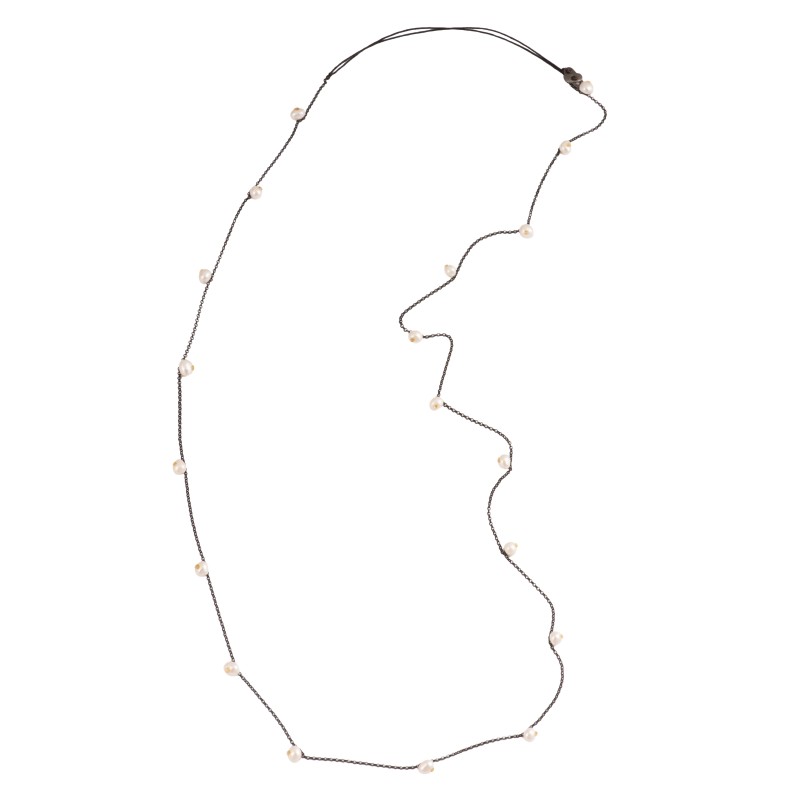 Modern 925 Silver Necklace with Pearls