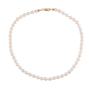 Drop Pearl Necklace with 925 Gold-plated Silver Clasp