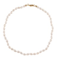 Oval Pearl Necklace with 925 Gold-plated Silver Clasp