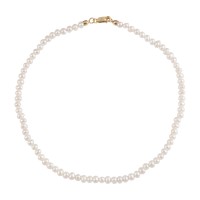 Button Pearl Necklace with 925 Gold-plated Silver Clasp