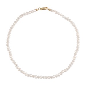 Button Pearl Necklace with 925 Gold-plated Silver Clasp