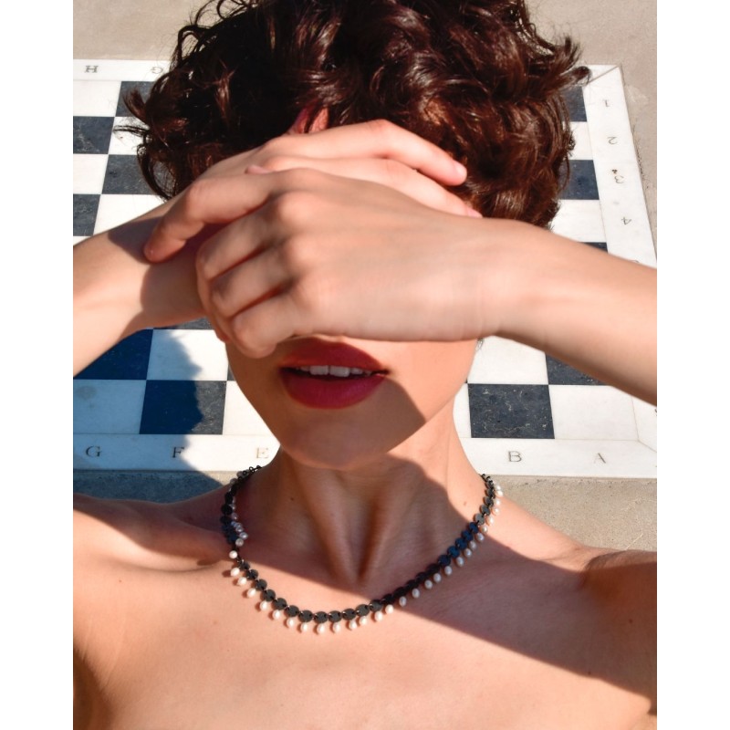 Ασήμι χειροποίητο με οξείδωση και γνήσια μαργαριτάρια