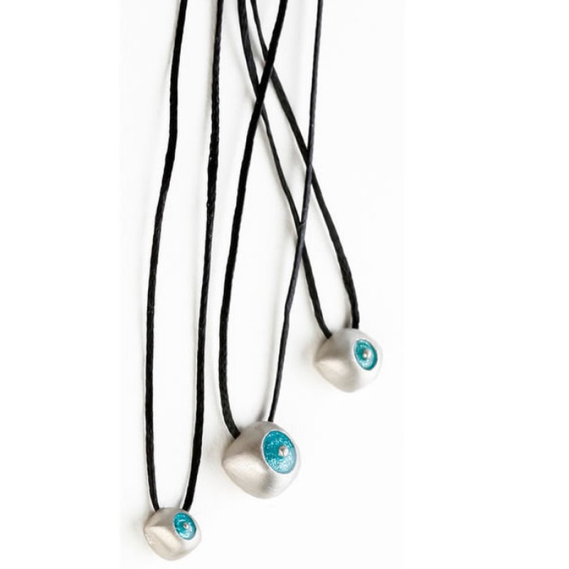 Optimistic Eye Matte Finish Silver Pendant Small 925