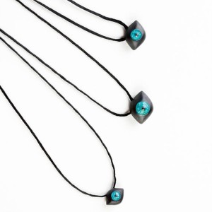 Optimistic Eye Black Finish Silver Pendant Small 925