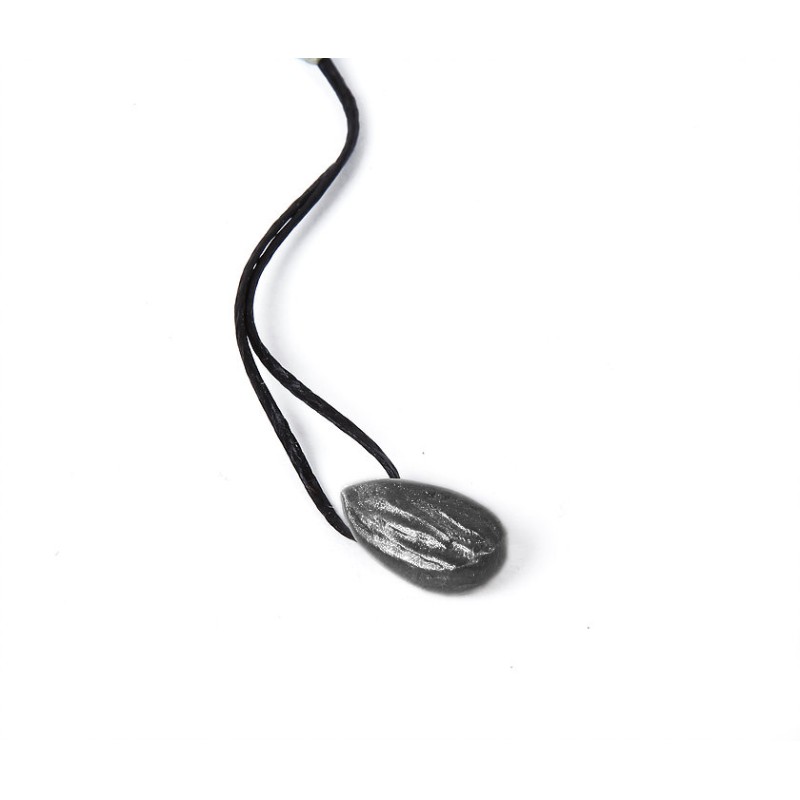 Mygdala Pendant Black Finish Silver Small 