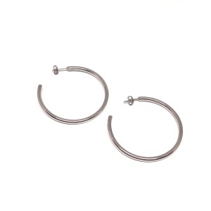 whitegold plated 925 earrings hoops  4.9cm  whitegold plated 925 earrings hoops  4.9cm