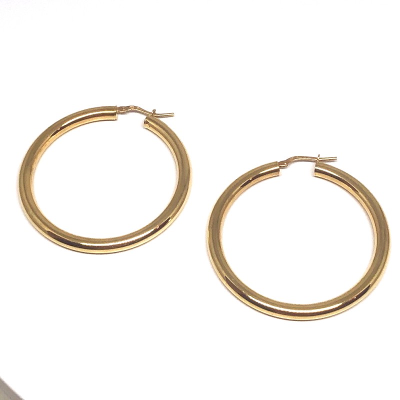 gold plated 925 earrings hoops  4,5cm  gold plated 925 earrings hoops  4,5cm