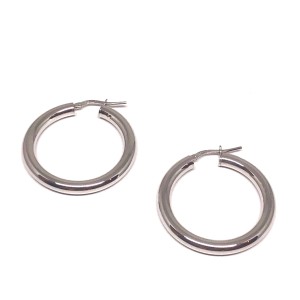 white gold plated 925 earrings hoops  3,5cm  white gold plated 925 earrings hoops  3,5cm