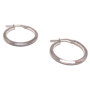 whitegold plated 925 earrings hoops  2,3cm  whitegold plated 925 earrings hoops  2,3cm